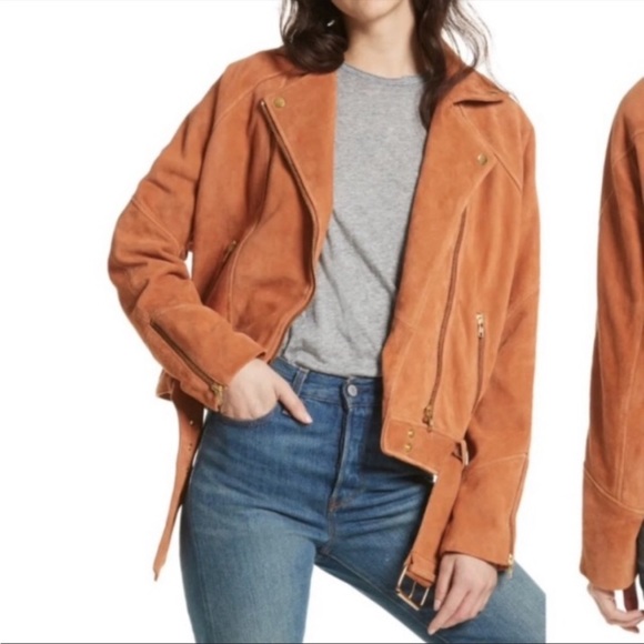 Free People Drapey Suede Moto Jacket - Picture 3 of 6